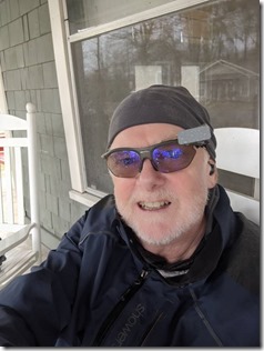 sitting on the porch